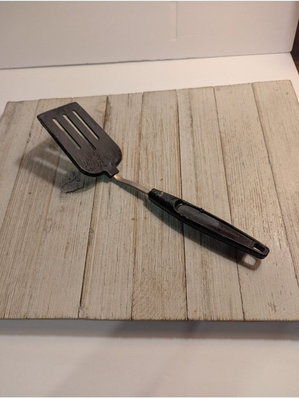 Vintage Black Nylon Slotted Short Spatula Flipper Turner 10 1/4”